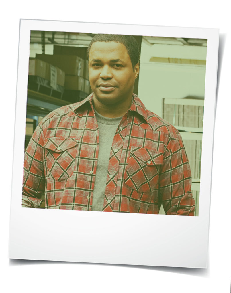 Polaroid-style photo of young black man