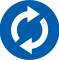 Two arrows in the shape of a circle denoting a cycle